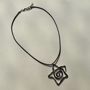 y2k Star &amp; Swirl Pendant Necklace