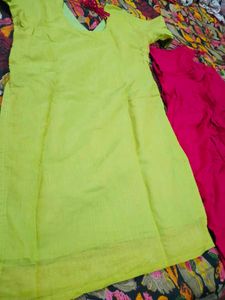 Embellished Lime Green Kurta