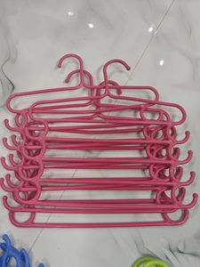 Bundle of Colorful Plastic Hangers