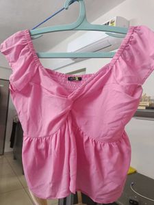 Tokyo Talkies Pink Peplum Top