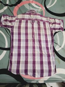 Purple Plaid Short Sleeve Shirt
