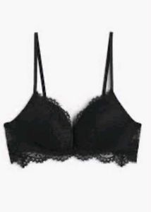 Black Lace Non Wired Push-up Bra