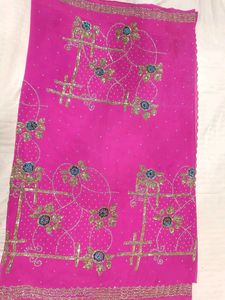 Beautiful Pink Embroidered Saree
