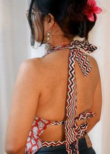 y2k terracotta tale reversible GEET halter top