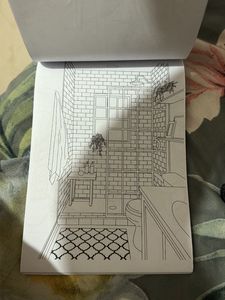 Stylish Armchair and Plant Decor Line Art