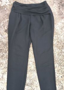Chic Grey Fold-Over Waist Pants