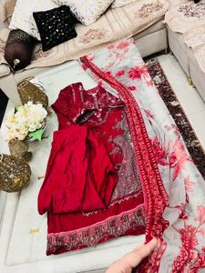 Beautiful Red Kurta Set with Dupatta