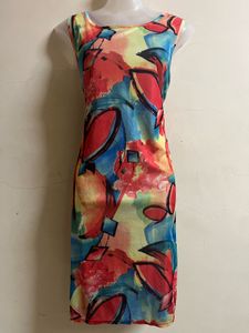 Price Drop Abstract Print Sleeveless Dress