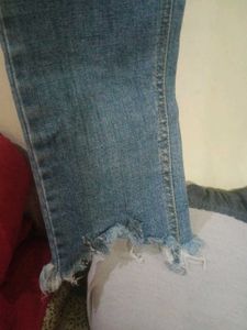 Blue Distressed Denim Jeans