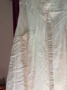 White Off-Shoulder Dress Linen