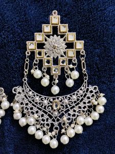 Elegant Pearl &amp; Stone Dangle Earrings