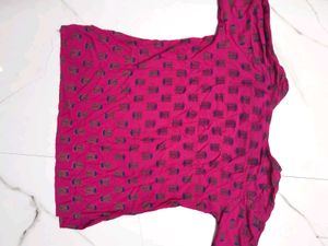 Vibrant Pink Printed Kurta