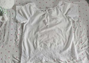 Chic White Eyelet Top