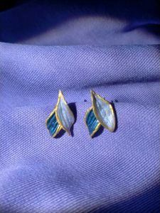 handmade clay Leaf Design Earrings