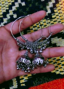 ✨ Oxidised Boho Jhumka Hoop Earrings | Ethnic Stat