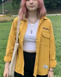 New with tag Oversized Yellow Button-Up Shirt