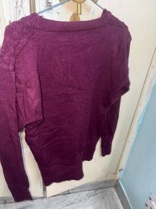 Purple Textured V-Neck Cardigan