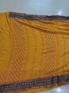 Vibrant Yellow Saree