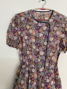 Vintage Floral Print Dress