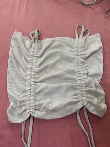 White Ruched Cami Top