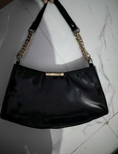 Chic Black Patent Shoulder Bag