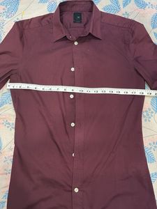 Men's Maroon Button-Down Shirt