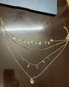 New Anti Tarnish Four Layered Necklace with