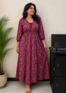 Purple Floral Print Maxi Dress