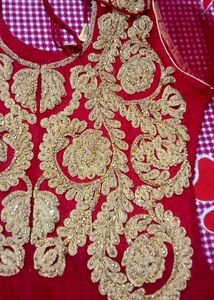 Red Embellished Ethnic Gown