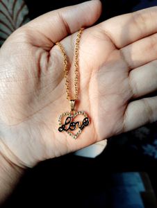 Gold 'Love' Heart Necklace