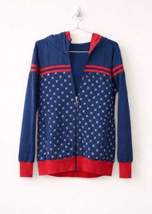 Stylish Blue Patterned Hoodie