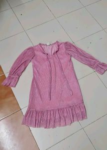Pink Pleated Tunic Top