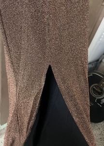 Sparkling Brown Halter Maxi Dress