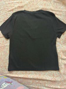 Ribbed Henley V-Neck Top