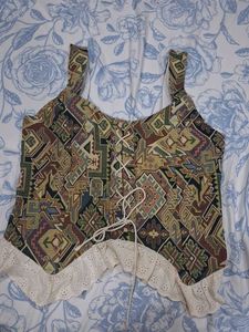 Vintage Lace-Up Corset Top