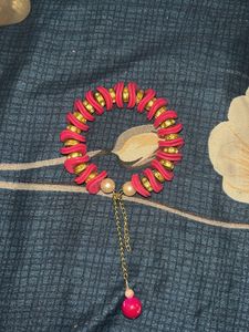 Pink & Gold Beaded Bracelet