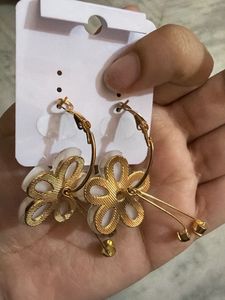 Floral Hoop Earrings