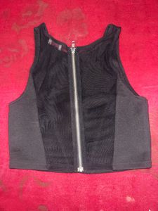 Classic Black Ribbed Crop Tank Top