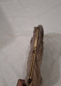 real Fuzzy Clutch with Coin Pouch