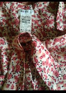 Floral Print Tie Neck Blouse