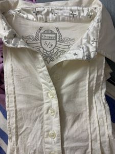 Classic White Pleated Tunic Top
