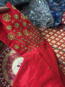 Stunning Red Embroidered Blouse