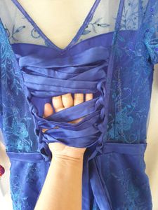 Blue Backless Gown