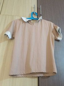 Cute Tan Short Sleeve Top