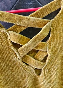 Mustard Yellow Criss-Cross Back Sweater