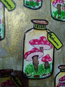 Mushroom Art handmade painting
