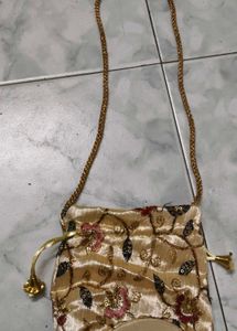 Floral Embroidered Potli Bag