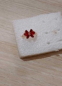 Dainty Red Gemstone Butterfly Ring