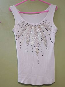 y2k vintage sequin embellished Sleeveless tank top