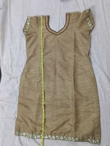 Elegant Gold Kurta salwar Set with Dupatta